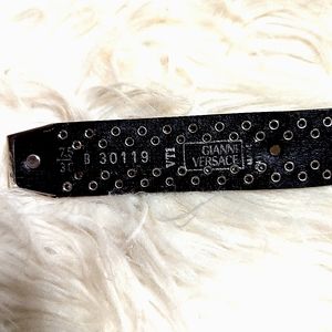 Vintage Gianni Versace Black and silver belt